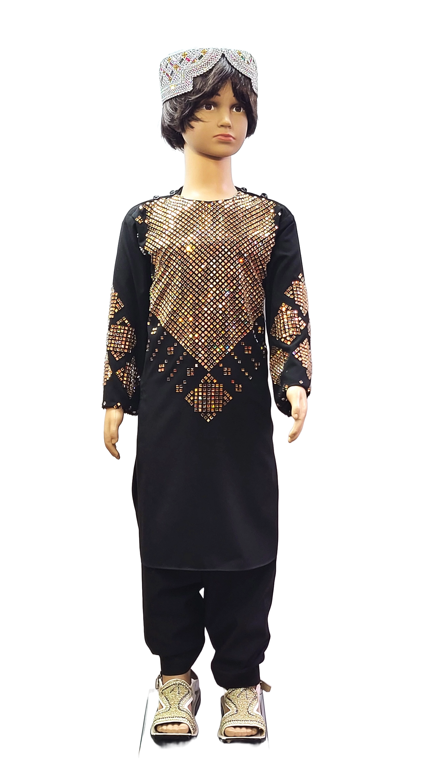 #BD008 Boys Perahan Tunbaan (Crystal Work, Black)