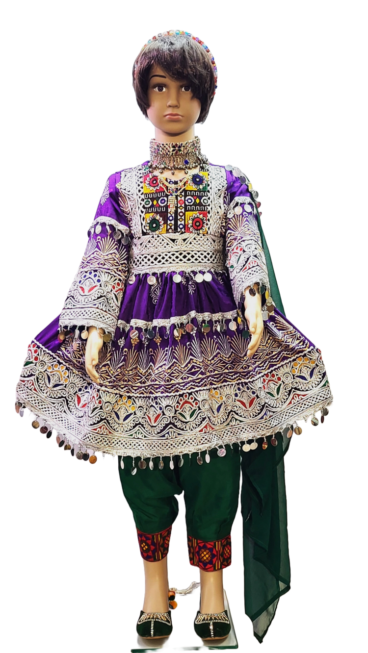 #GSD012 Short Dress (Gul Bakhmal, Purple)