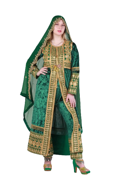 #LD030 Long Dress (Velvet, Green)