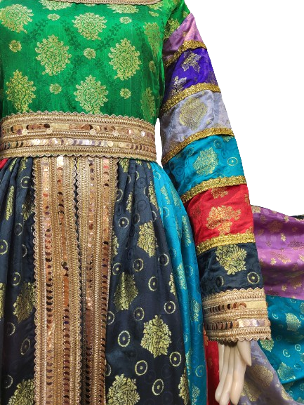 #LD050 Long Dress (Banarasee, Multicolor)