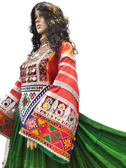 #LD052 Long Dress (Red, Green)