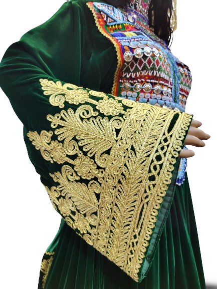 #LD055 Long Dress (Velvet, Green)