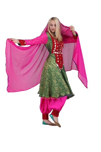 #SD001 Short Dress (Banarasee, Dark Green)