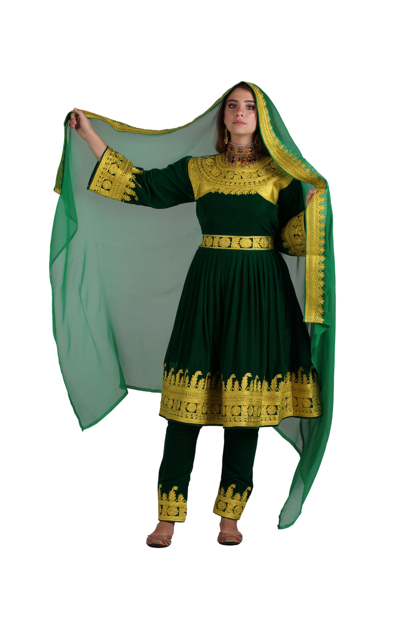 #SD008 Short Dress (Velvet, Bottle Green)