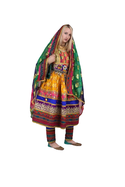 #LD003 Long Dress (Banarasee, Yellow)