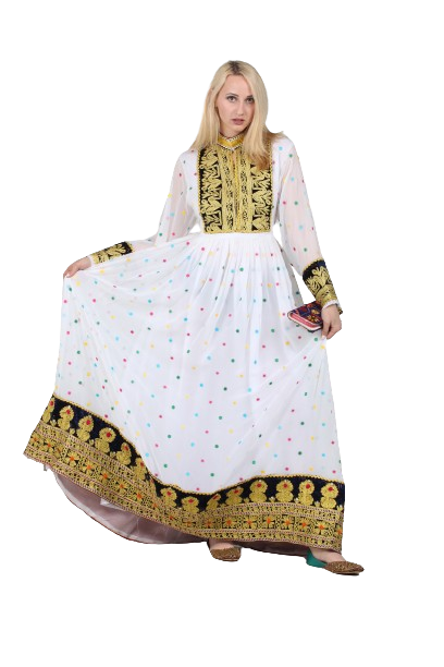 #LD005 Long Dress (Chiffon, White)
