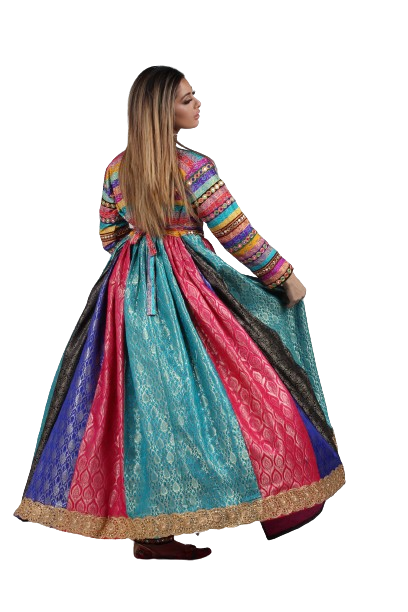 #LD007 Long Dress (Banarasee, Multicolor)