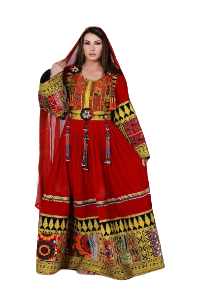 #LD010 Long Dress (Velvet, Orange-Red)