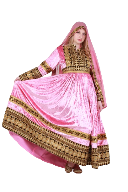 #LD014 Long Dress (Velvet, Light Pink)