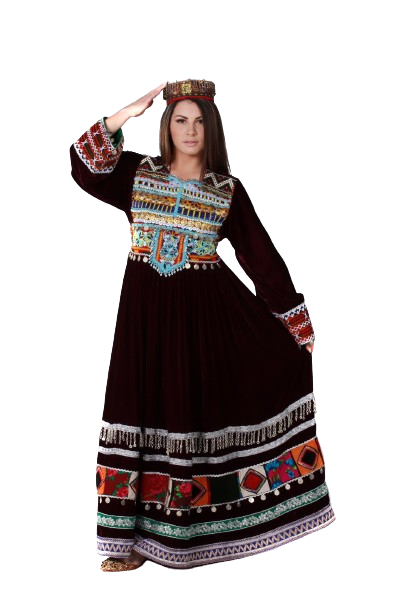 #LD016 Long Dress (Velvet, Maroon)