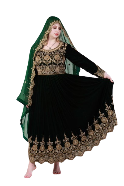 #LD023 Long Dress (Velvet, Dark Green)