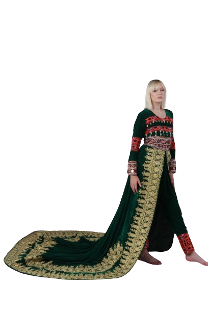 #LD045 Long Dress (Velvet, Green)