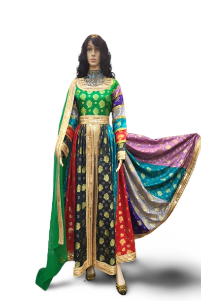 #LD050 Long Dress (Banarasee, Multicolor)