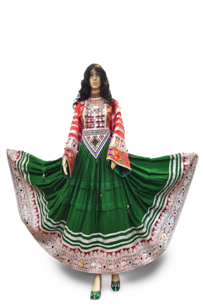 #LD052 Long Dress (Red, Green)