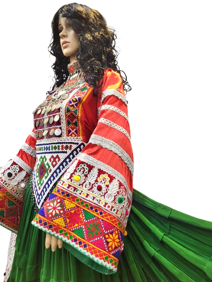 #LD052 Long Dress (Red, Green)