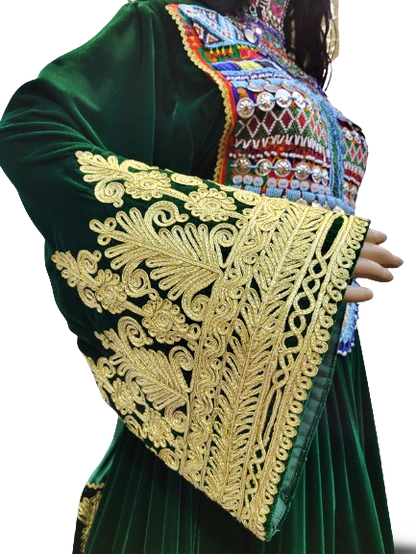 #LD055 Long Dress (Velvet, Green)