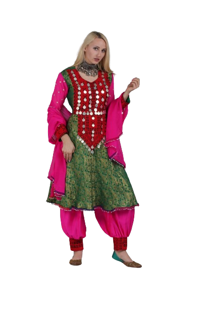 #SD001 Short Dress (Banarasee, Dark Green)